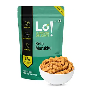 Lo! Foods - Keto Murukku (200g) | 2.6g Net Carb | Keto Snacks Tested for Keto Diet | Low Carb Snacks | Diet Snacks Food | Keto Namkeen