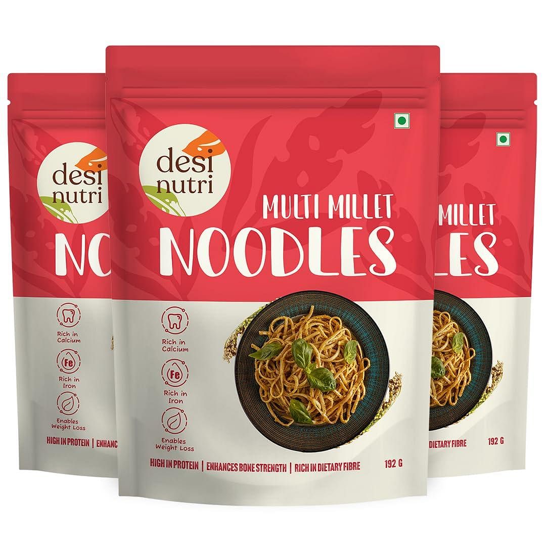 

Desi Nutri Multi Millet Noodles Buy 3 Get 2 Free | Ready to Eat Noodles | Millet Noodles | Delighfult Taste | Easy & Quick to Cook | Goodness in Ev...
