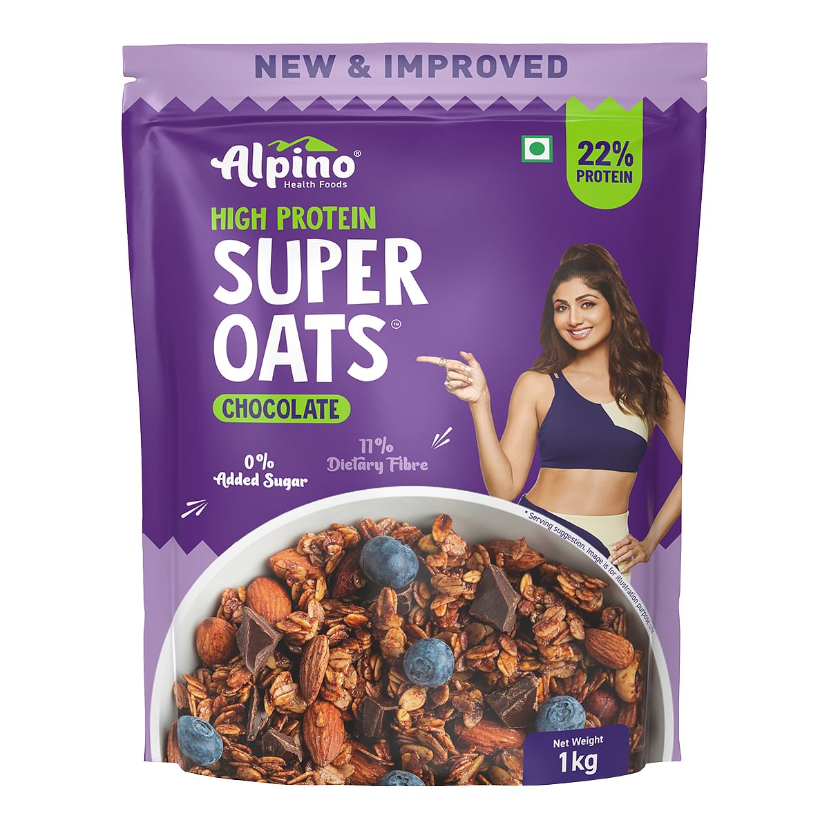 

Alpino Peanut Butter Super Oats Chocolate 1kg | Single Pack | 21% High Protein | Rolled Oats, Chocolate Peanut Butter & Cocoa | No Added Sugar & Sa...