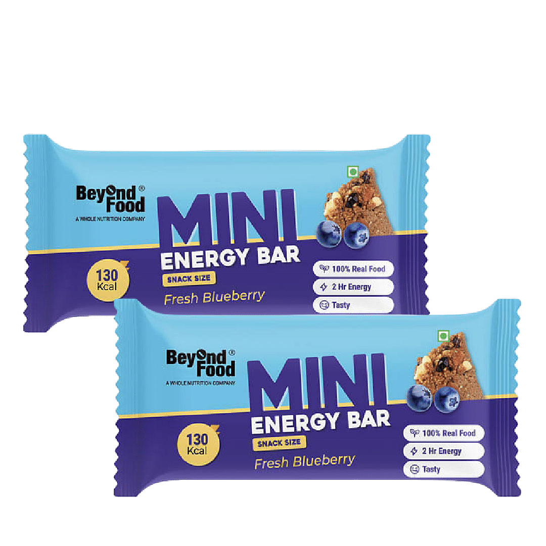 

Beyond Food Mini Energy Bars - Fresh Blueberry | 6 Bars x 30g | Pack of 2