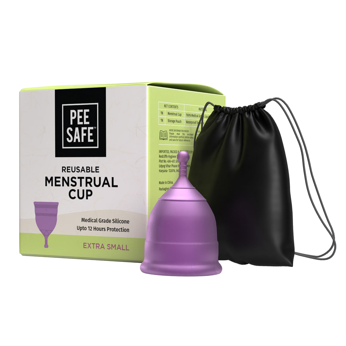 

Pee Safe Menstrual Cups For Women | Extra Small Size With Pouch | Odour/Infection/Rash Free | Protects Upto 8-10 Hours | Made With Medical Grade Si...