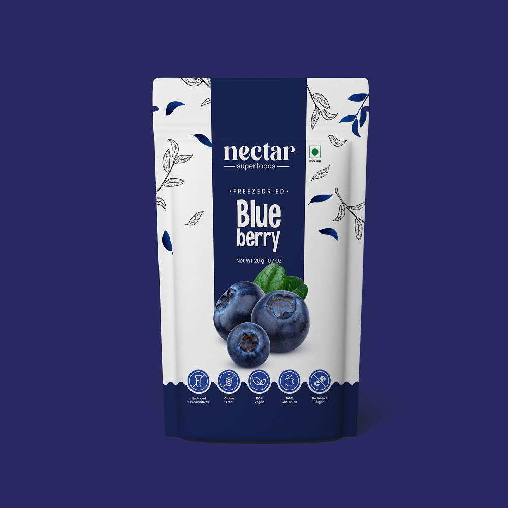 

Nectar Superfoods Freeze Dried Blueberry| No Preservatives, No Added Sugar, Healthy Dried Fruit | 100% Natural, Vegan, Gluten Free Snack for Kids a...