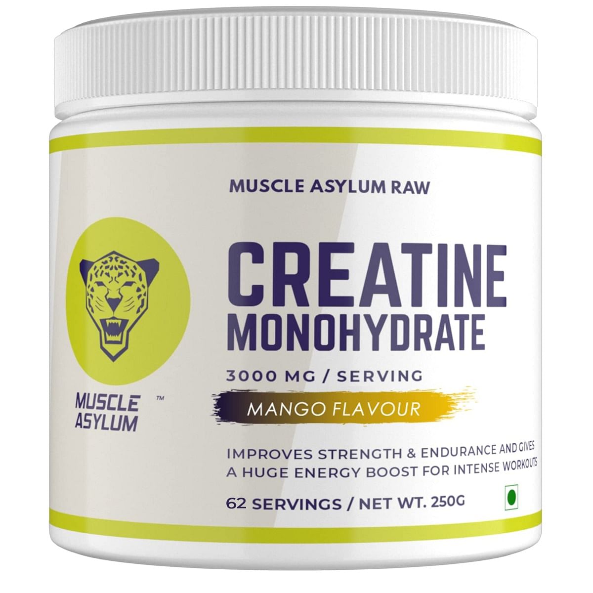 

Muscle Asylum Creatine Monohydrate Powder Mango,Pack of 250gm, (62 Servings)