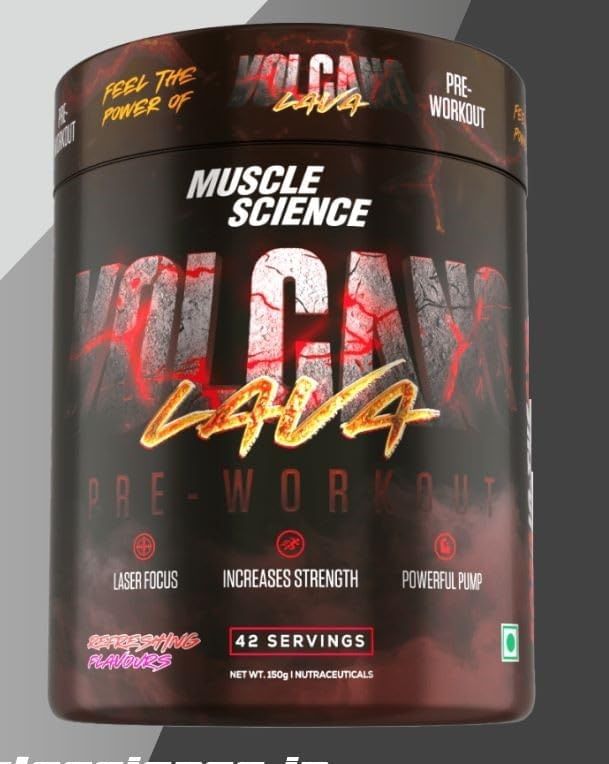 

Muscle Science Volcano 42 Serv. Pre Workout, 1900 mg Beta Alanine for Endurance, 850mg Pump Matrix, 100mg Caffeine and 70 mg L- Tyrosine for Energy...
