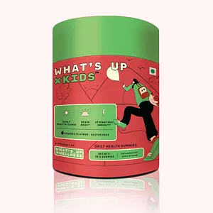 What’s Up Wellness Multivitamin Gummies for Kids with DHA, Vitamins and Zinc, Healthy Gummy for Daily Nutrition, Natural Orange Flavored Gummies for Kids and Teenagers (Age 5 –17 Years)
