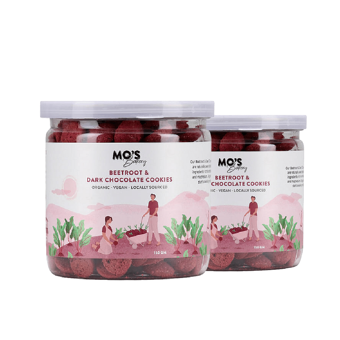 

Mo's Bakery Beetroot & Dark Chocolate Cookies - 150g | Pack of 2