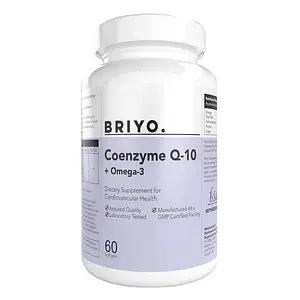 Briyo CoenzymeQ10 + Omega 3 - 150 mg Omega 3 + 100 mg Omegas 3 with Lycopene and Selenium for Heart Health, Cellular Energy, Antioxidant Support