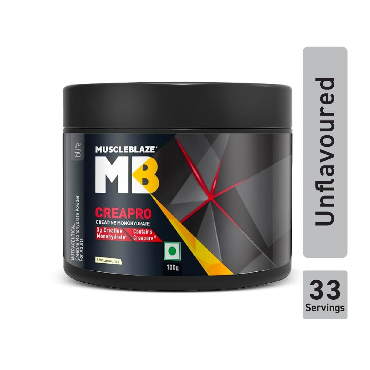 

MuscleBlaze CreaPRO Creatine Monohydrate with Creapure®️ (Unflavoured, 33 Servings, 100g)