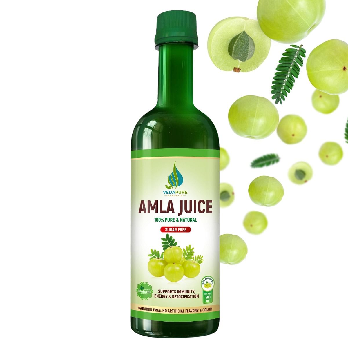 

VEDAPURE Amla Juice Pure & Natural | Supports Immunity,energy & Detoxification | Strong & Healthy Hair | Detox Juice for Weight Loss | Organic & Na...