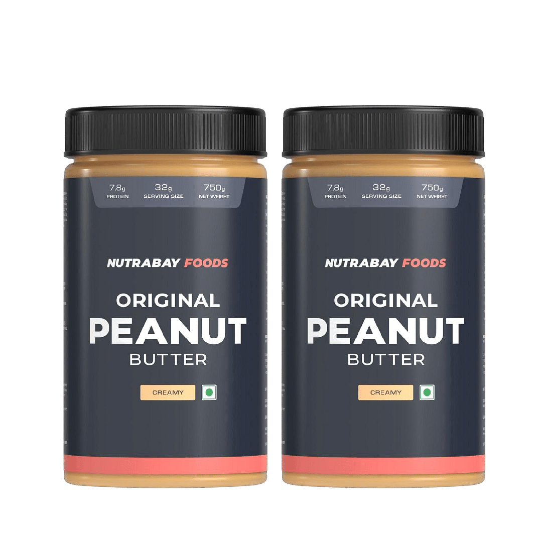 

Nutrabay Foods Original Peanut Butter (Creamy) - 750G | 100% Roasted Peanuts, 28G Protein | Zero Cholesterol, Vegan Friendly, No Added Preservativ...