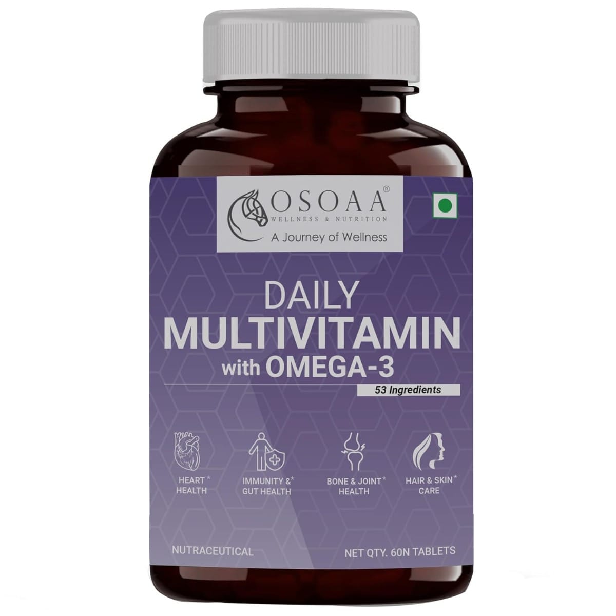 

OSOAA Daily Multivitamin Tablets with Omega 3 & Probiotics Complete Nutrition Immunity Energy & Gut Health Support with Vitamins Minerals & Zinc 60...