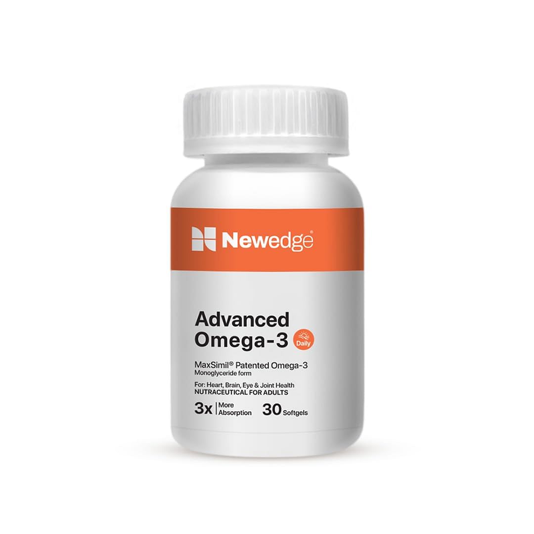 

Newedge Triple Strength Omega 3 Capsule | Fish Oil Capsules for Men & Women | For Heart, Eye, Joints & Brain Health | EPA 295.50 mg DHA 130 mg Maxs...