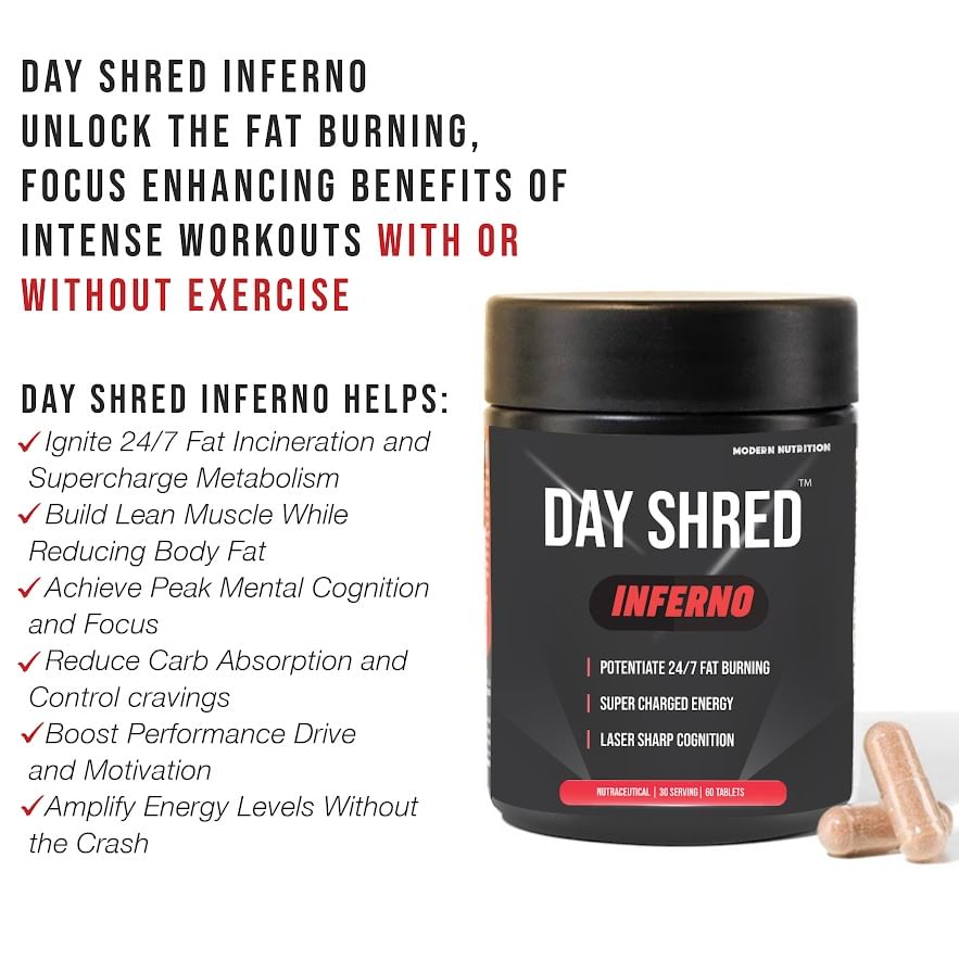 Modern Nutrition Day Shred Inferno Advanced Day Time Fat Burner for
