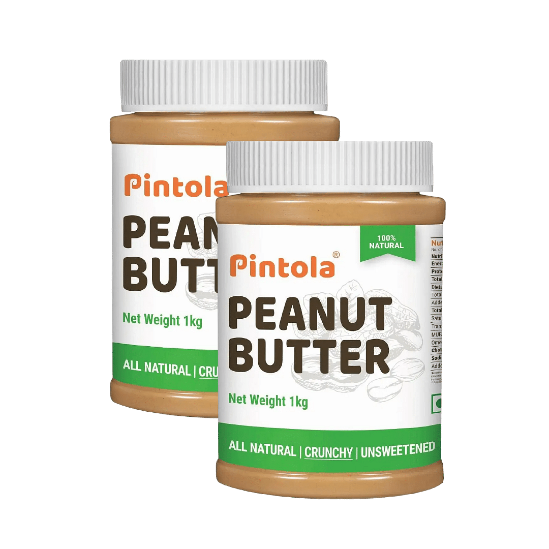 

Pintola All Natural Peanut Butter | Rich in Fiber, 30g Protein | Non GMO, Naturally Gluten Free, Cholesterol Free | Unsweetened, Crunchy, 1kg | Pac...