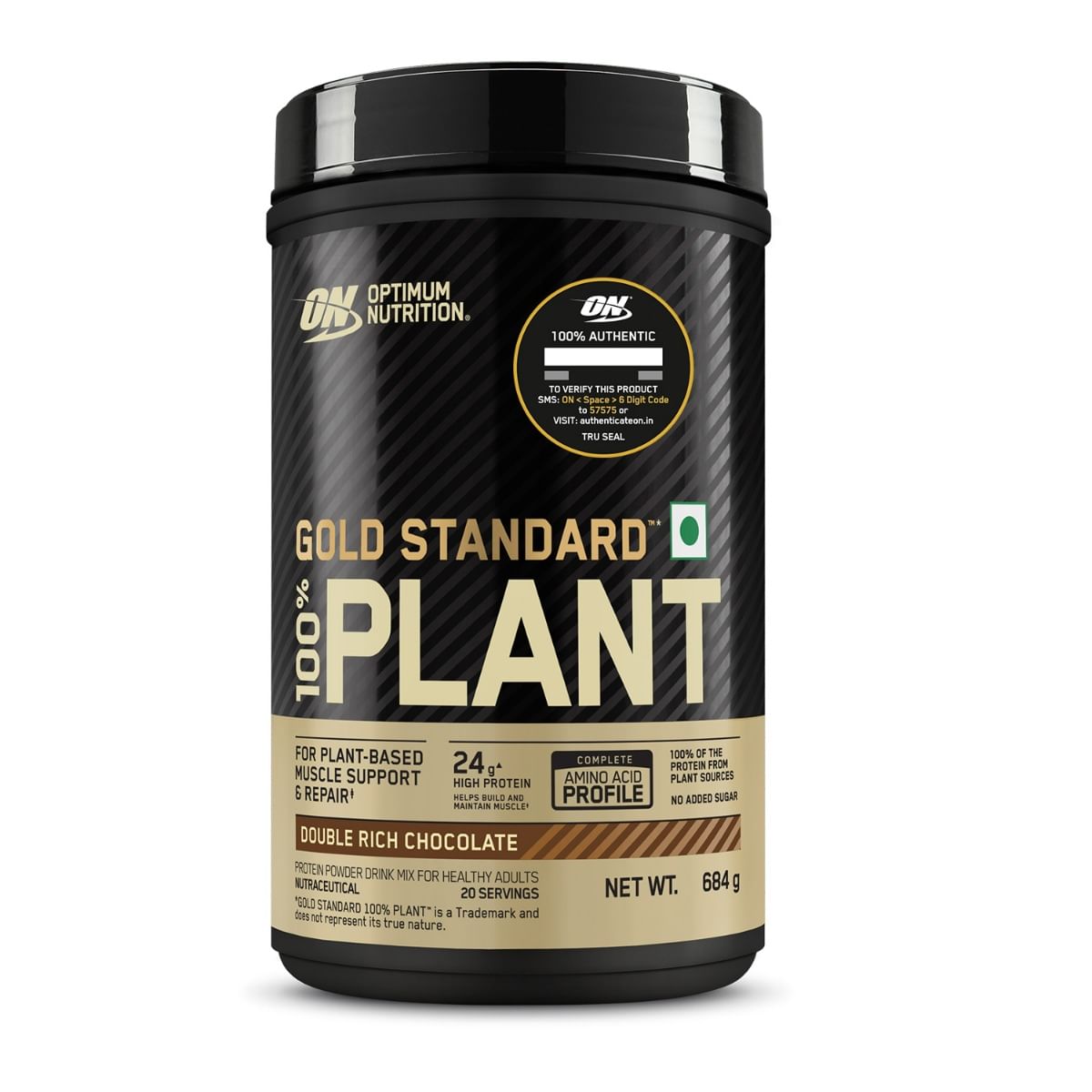

Optimum Nutrition (ON) Gold Standard 100% Plant 684g | 20 Serving | 24g Protein | Double Rich Chocolate Flavour | Muscle Support | Recovery