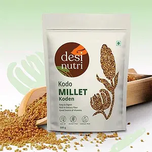 Desi Nutri Kodo Millet 500GM Buy 3 Get 1 free | Millets | Natural Grains | Arikelu | Varagu | Harka | Kodon | Kodo Millet - 500 gms | Rich in Fiber and Protein, Pack of 4 | Siridhanya Millets | Sri Anna | Sree Anna