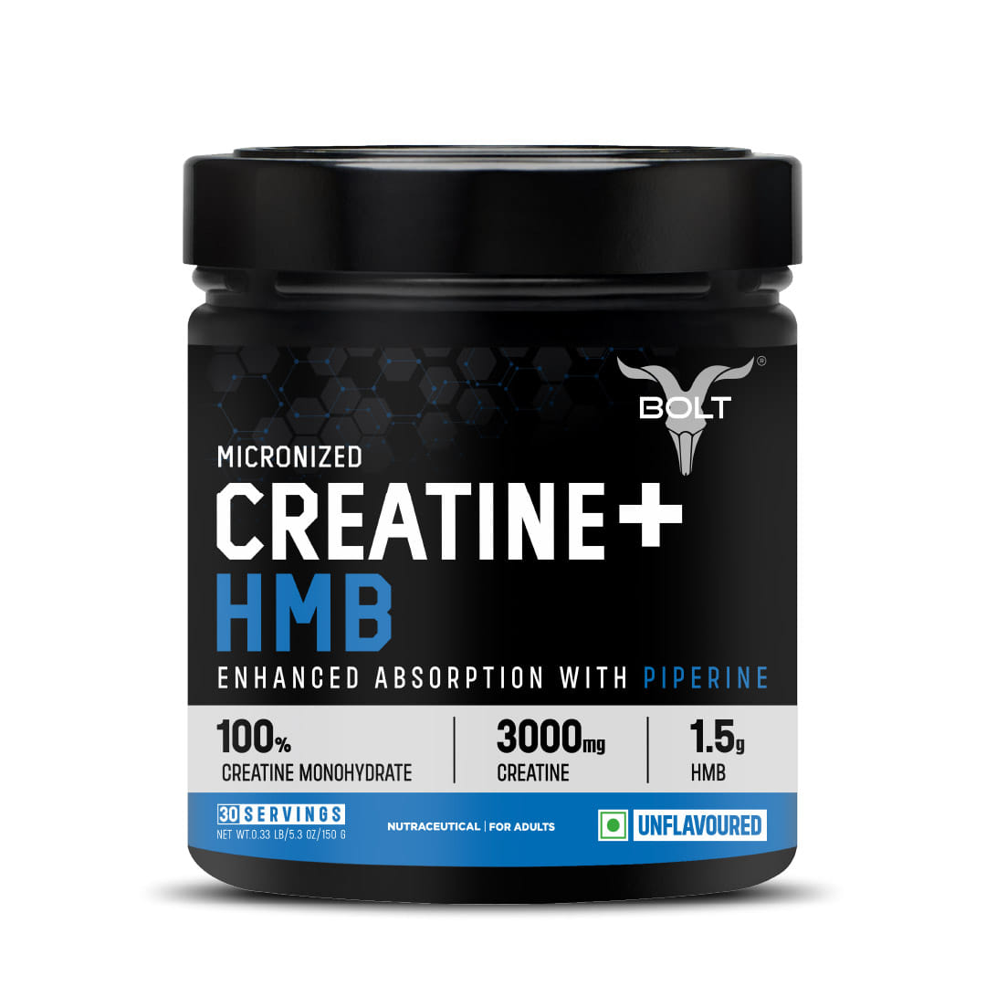 Bolt Creatine HMB Supplement Powder | 3g Creatine Monohydrate + 1.5g HMB | Unflavor | 30 Servings | 150g, 0.33 lb | Boost Muscle Recovery | Strength | Workout Performance-picture-37