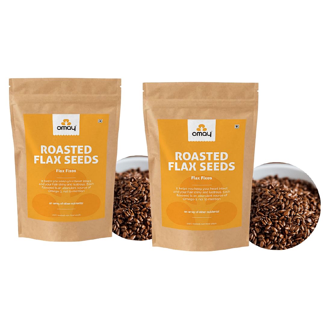 

Omay Foods Roasted Flaxseeds, 400g Pouch | Pack of 2