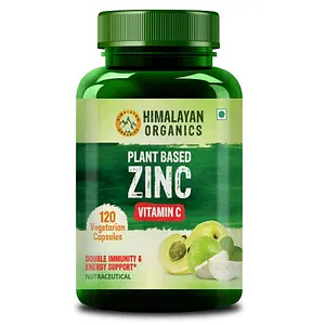 Himalayan Organics Plant Based Zinc with Vitamin C Builds Immunity & Anti Inflammation 120 Veg Capsules