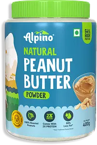 Alpino Natural Peanut Butter Powder 400 G Unsweetened 54% Protein Gluten Free Non GMO Vegan