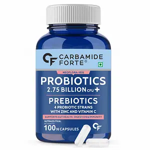 Carbamide Forte Probiotics Supplement 2.75 Billion for Women & Men - 100 Veg Capsules
