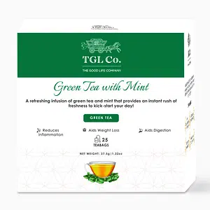 TGL Co. Green Tea with Mint 1.5gm With Envelope Paper Teabag (25pc)