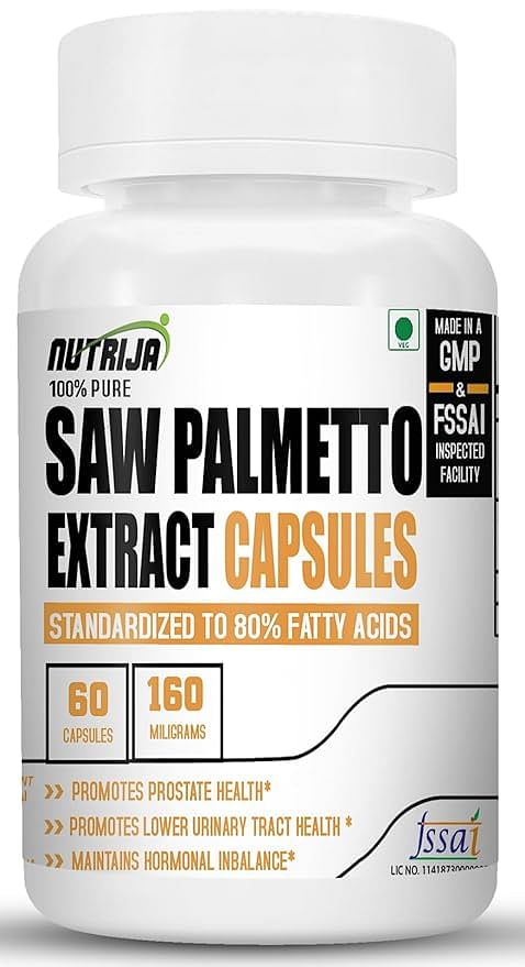 

NutriJa Saw Palmetto Extract 160mg - 60 Capsules | Balances Hormones & lower Urinary Tract Health