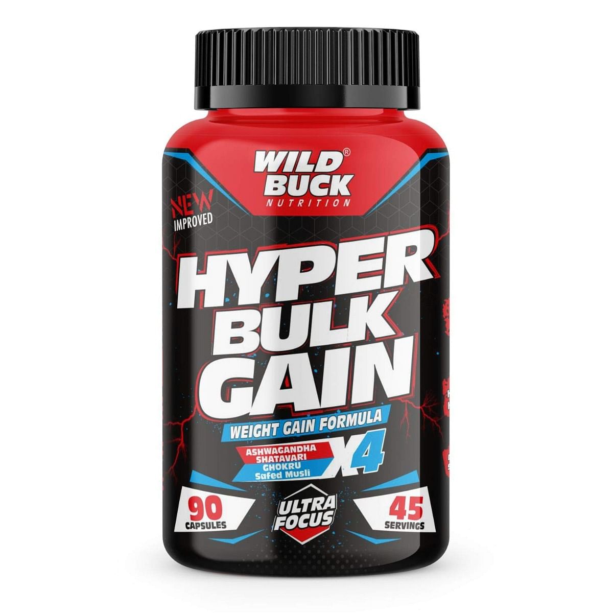 

WILD BUCK Hyper Bulk Gain Capsule for Fast Weight & Muscle Gain(90 Capsules)