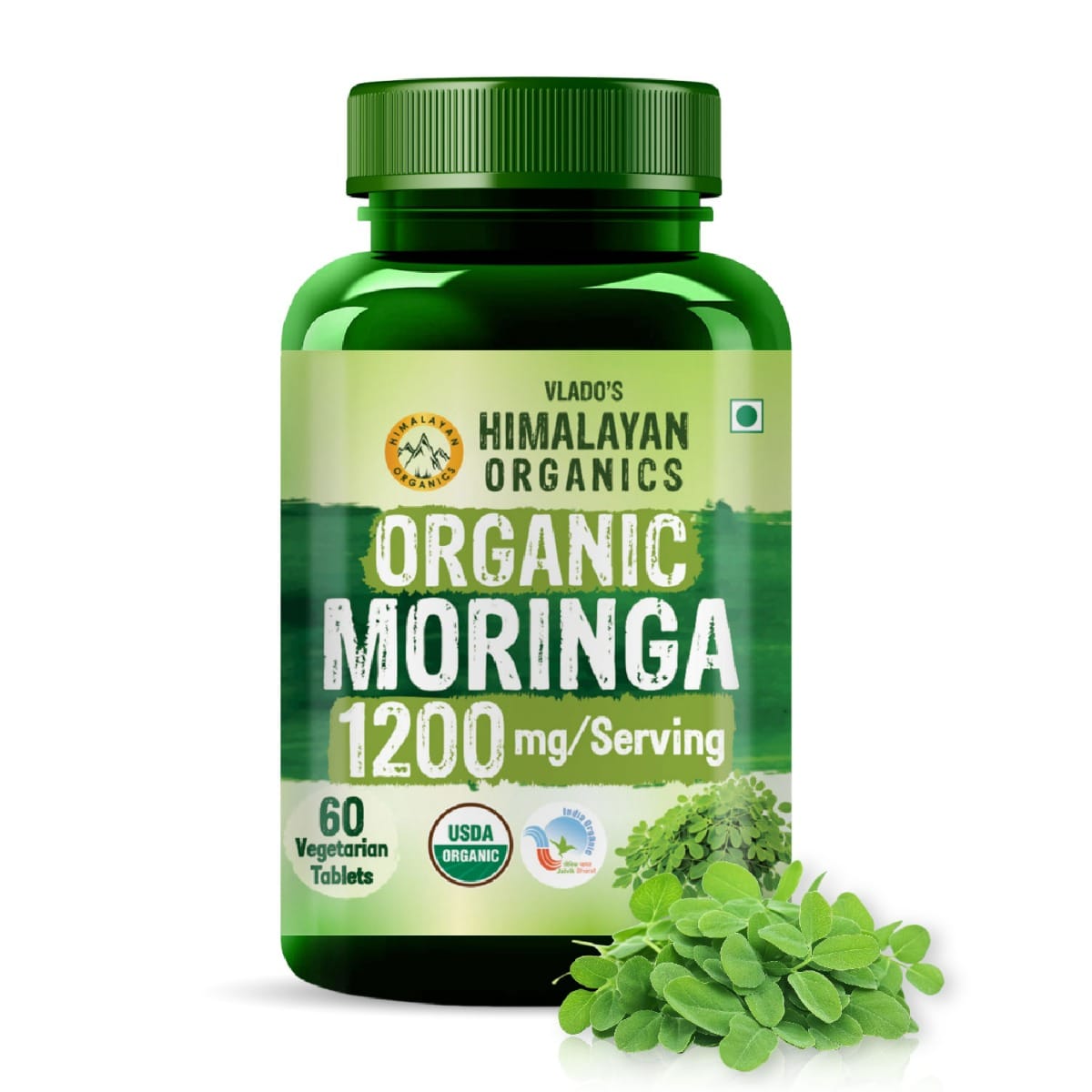 Vlado's Himalayan Organics Organic Moringa Tablet with 1200mg Moringa Leaves Extract | Moringa Powder Tablets for Immunity, Digestion & Energy| Moringa Leaves Tablets, 60 Tablets