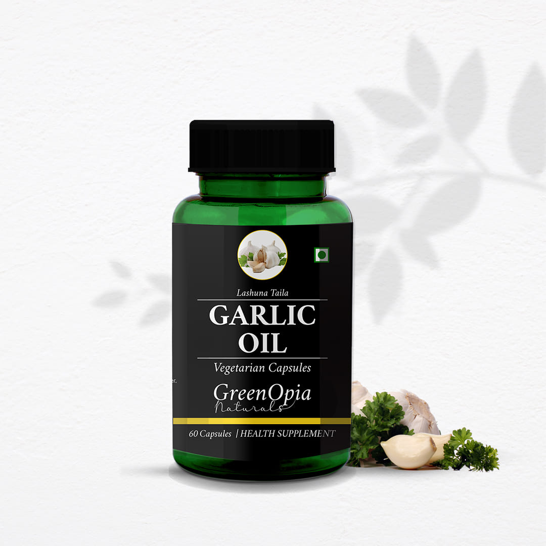 

GreenOpia Garlic Oil, Lashuna Taila 60 Liquid Filled Vegetarian Capsules