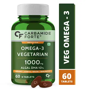 Carbamide Forte Veg Omega 3 1000mg - Tablets for Men & Women with Veg DHA | No Fish oil Used - 60 Veg Tablets