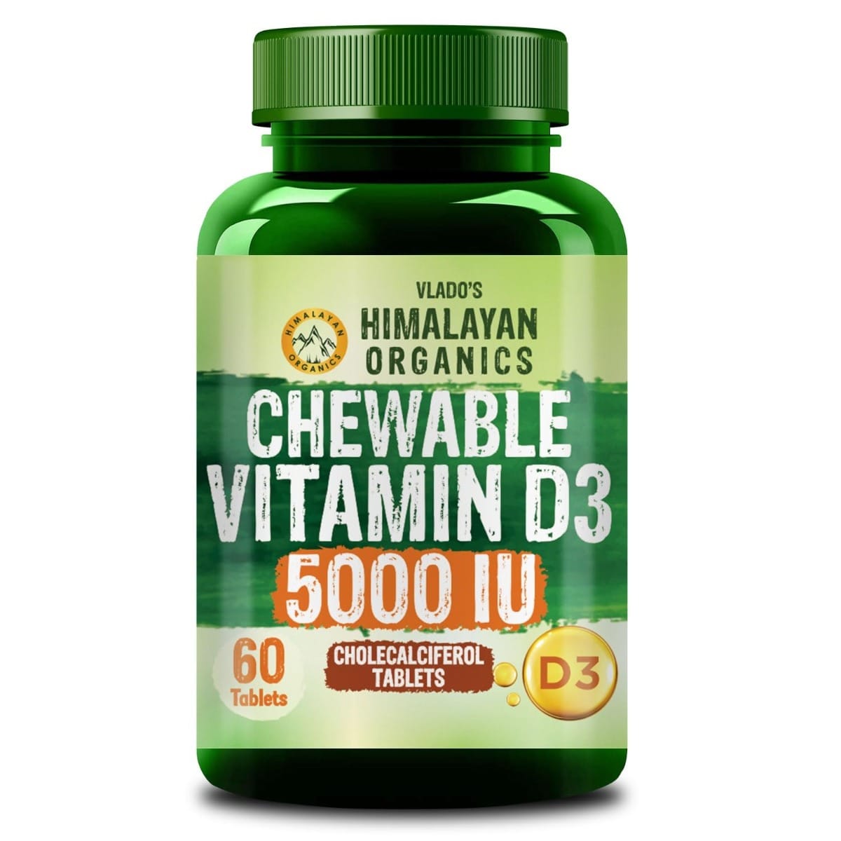 Vlado's Himalayan Organics Vitamin D3 5000IU - Chewable Vitamin D Tablets | Cholecalciferol Vitamin D3 Supplement for Bone & Immunity | For Men And Women | Orange Flavour - 60 Tablets-image-42