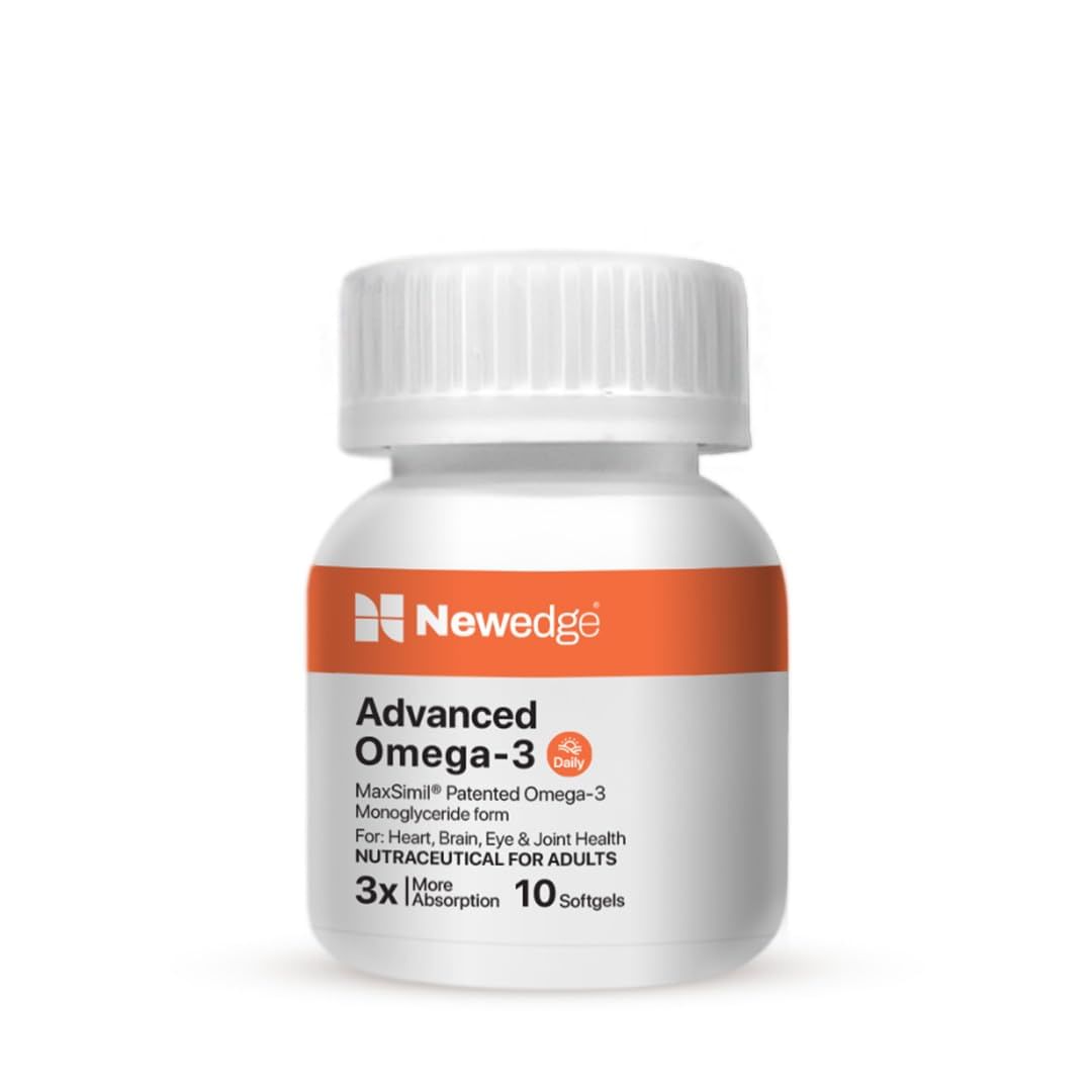 

Newedge Triple Strength Omega 3 Capsule | Fish Oil Capsules for Men & Women | For Heart, Eye, Joints & Brain Health | EPA 295.50 mg DHA 130 mg Maxs...