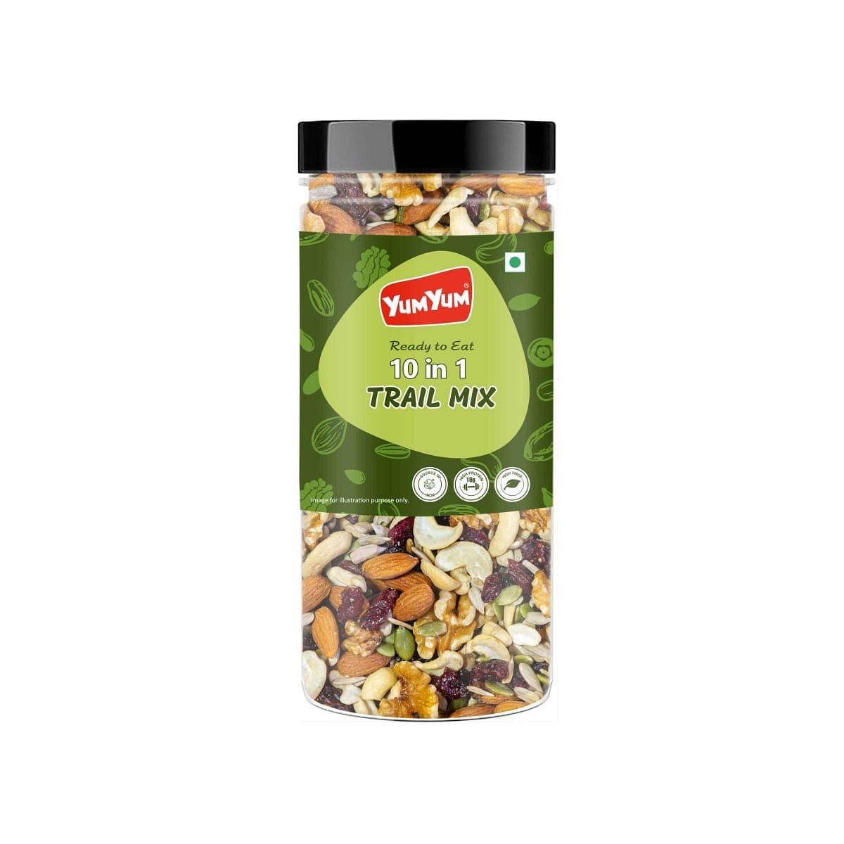 Yum Yum Premium 10 in 1 Trail Mix | Low in Glycemic Index | Low in Added Sugar| Nuts & seeds | Ready to Eat-image-20