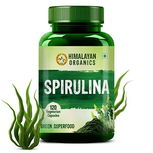 Himalayan Organics Spirulina 2000mg | 120 Vegetarian Capsules | Green Super Food