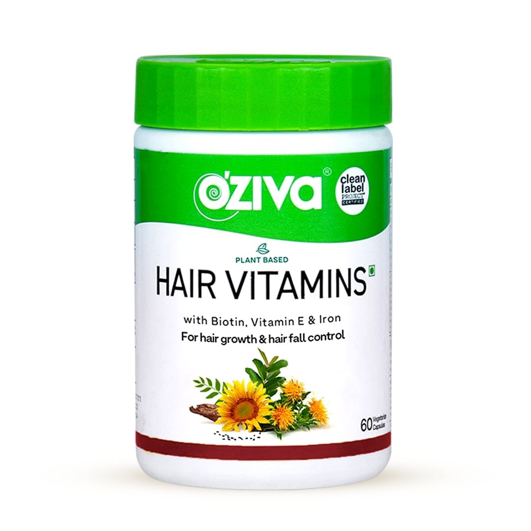 OZiva Hair Vitamins (with Biotin, Vitamin E & Iron) for Hair Regrowth