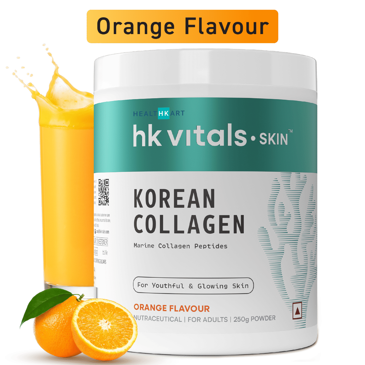 hk vitals Korean Marine Collagen Supplement (Orange, 250g) | Supplement for Women & Men | Promotes Healthy Skin, Hair & Nails-image-26