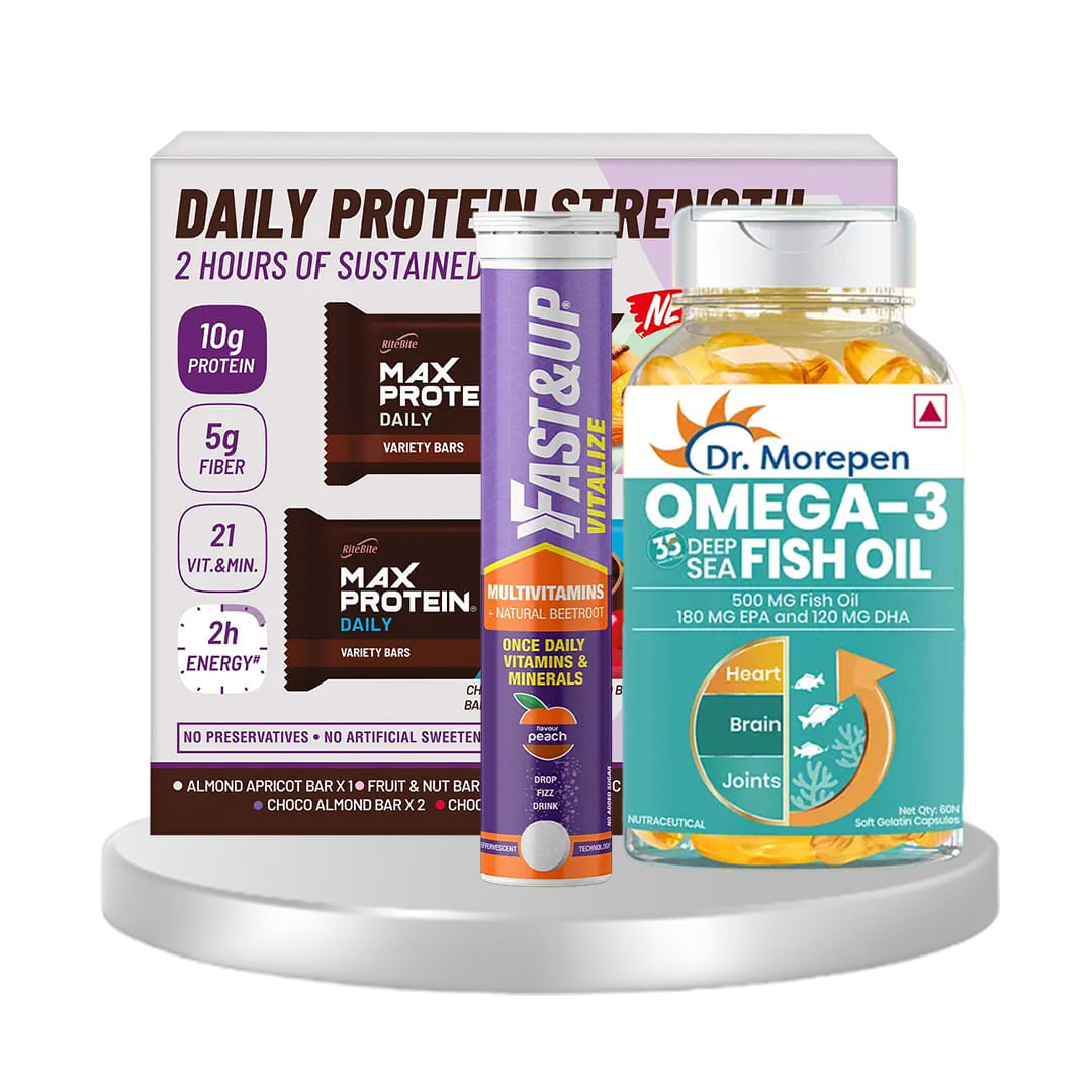 

Men's Power Pack (Protein + Multivitamin + Fish Oil)