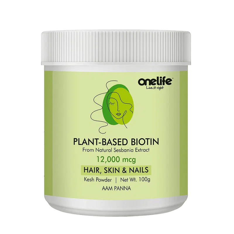 

Onelife Plant Based Biotin12000 mcg Natural Sesbania Extract For Better Hair, Skin and Nails 100gm