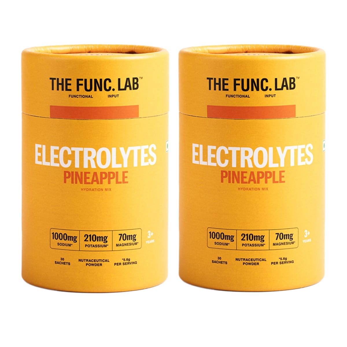 

The Func. Lab Daily Electrolytes - Pineapple | Pack of 2,30 Sachets Each | Instant Hydration Powder with Sodium, Potassium, Magnesium | Sugar-Free,...