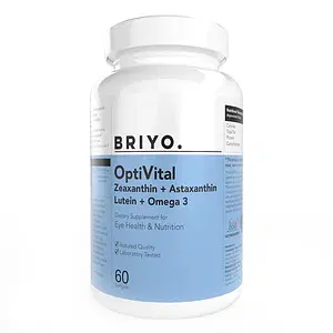 Briyo Optivital - Lutein, Zeaxanthin, Astaxanthin and Omega 3 Eye health Multivitamin - 60 capsules