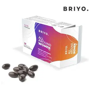 Briyo All Around Women - 37 plus Essential nutrients (Vitamins, Minerals, Amino Acids, Natiral extracts) - convinitely sized capsule (30)