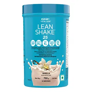 GNC Total Lean Shake 25 | Supports Weight-Loss Efforts | Helps Control Appetite | Sustains Lean Muscle Profile | Formulated In USA | 25g Protein | 8g Fibre | No Added Sugar | Vanilla | 1.6 lbs