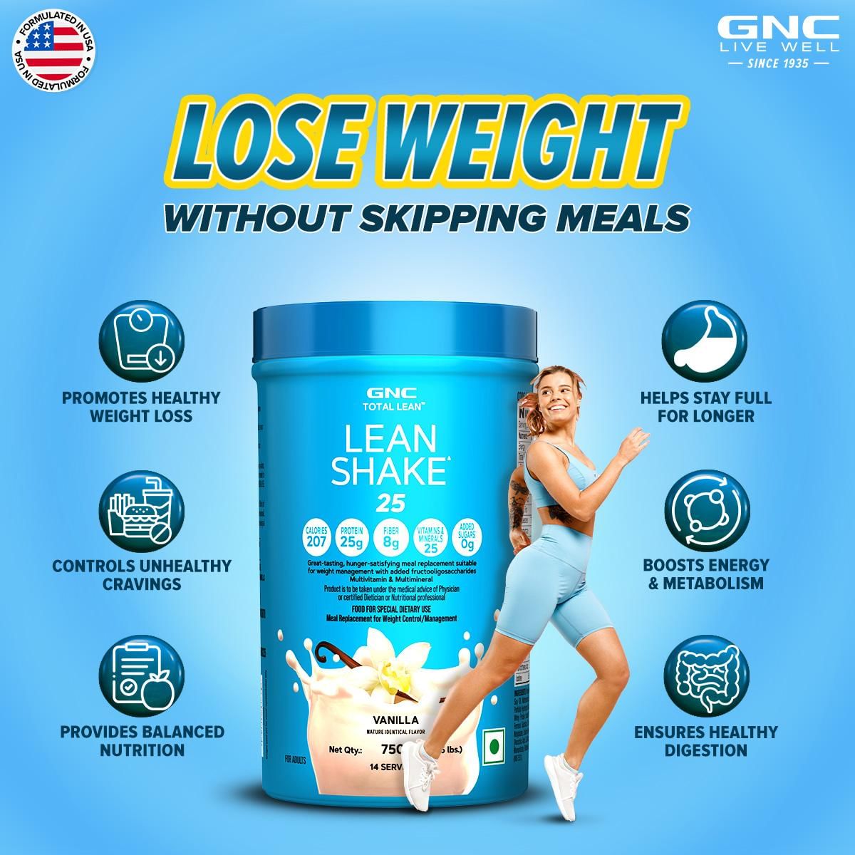 GNC Total Lean Shake 25 Supports WeightLoss Efforts Helps Control Appetite Sustains Lean