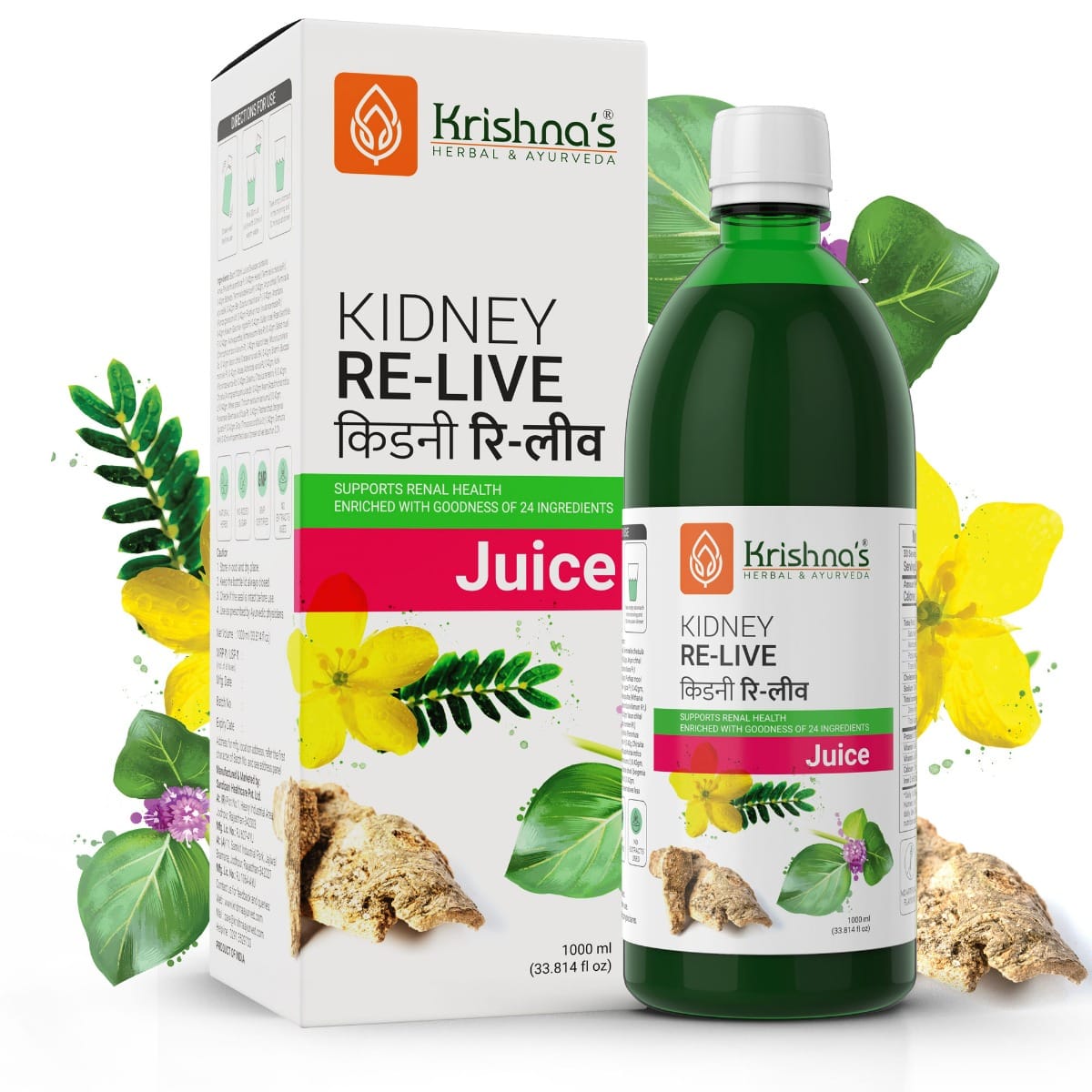 

Krishna's Kidney Re-Live Juice - 1000 ml | For healthy kidneys