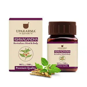 UPAKARMA Ayurveda Ashwagandha Pure Extract 500 mg, 90 Veggie Capsules
