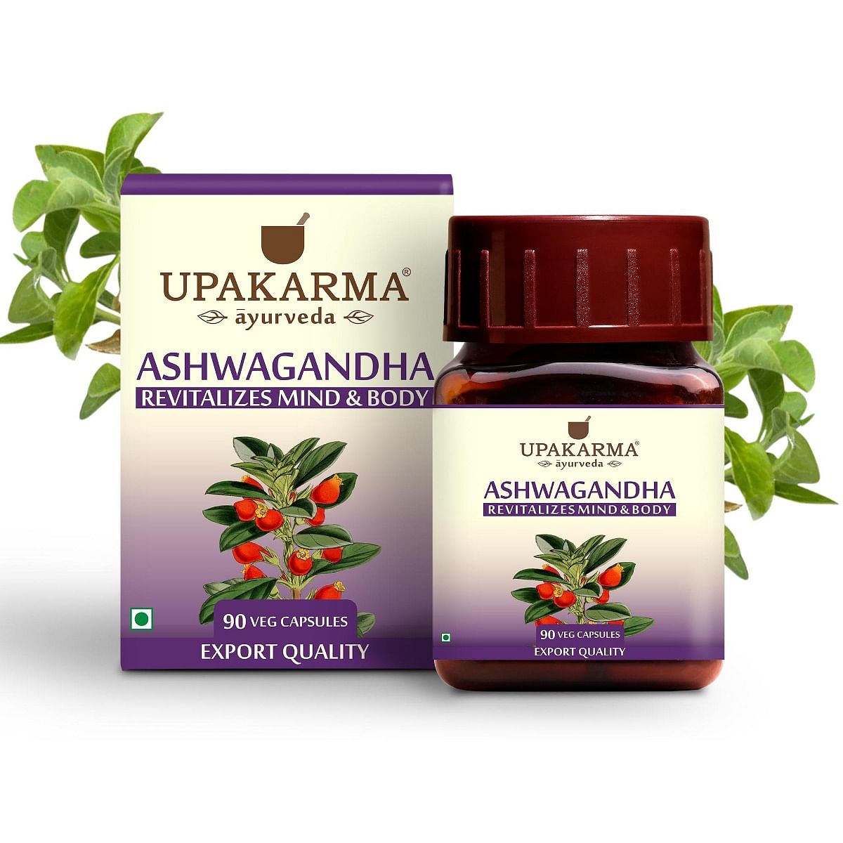 

UPAKARMA Ayurveda Ashwagandha Pure Extract 500 mg, 90 Veggie Capsules