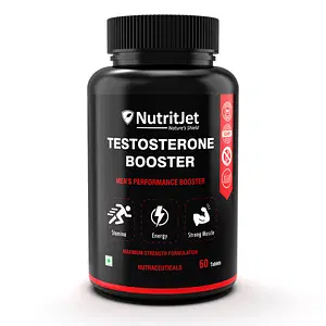 NutritJet Men’s Testosterone Booster – Natural Stamina, Endurance and Strength Booster – 60 Tablets
