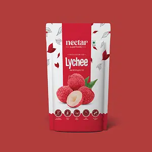 Nectar Superfoods Freeze Dried Lychee | No Preservatives, No Added Sugar, Healthy Dried Fruit | 100% Natural, Vegan, Gluten Free Snack for Kids and Adults | 20 gram Pouch | Pack of 4