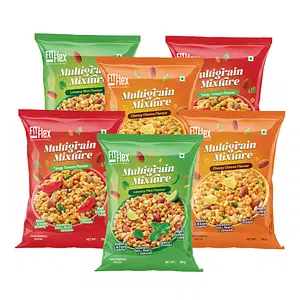 Fit And Flex Multigrain Mixture Lemony Mint + Tangy Tomato + Cheese Pack Of 6- 100g Each